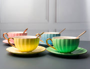 Le Francais Tea Cups & Saucers - Set of 4