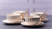 Bianca Tea Cups & Saucers - Set of 4