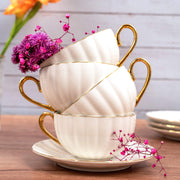 Bianca Tea Cups & Saucers - Set of 4